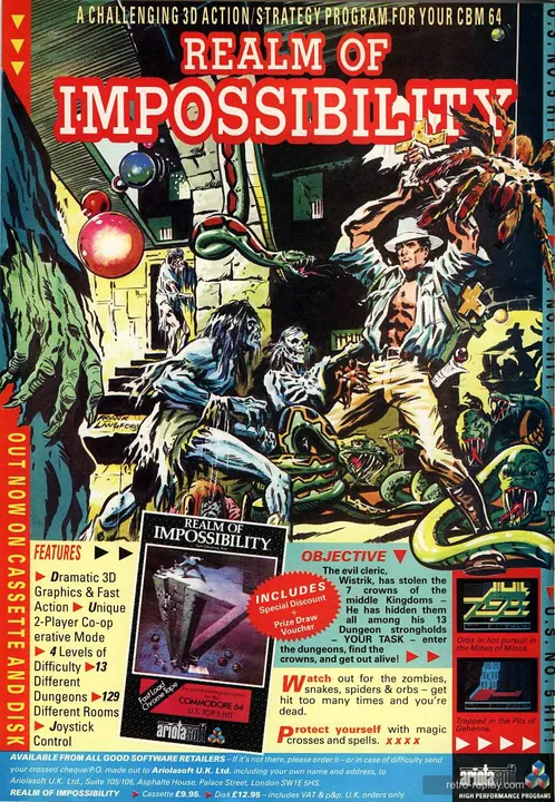 Print advertisement: Realm of Impossibility (Commodore 64)