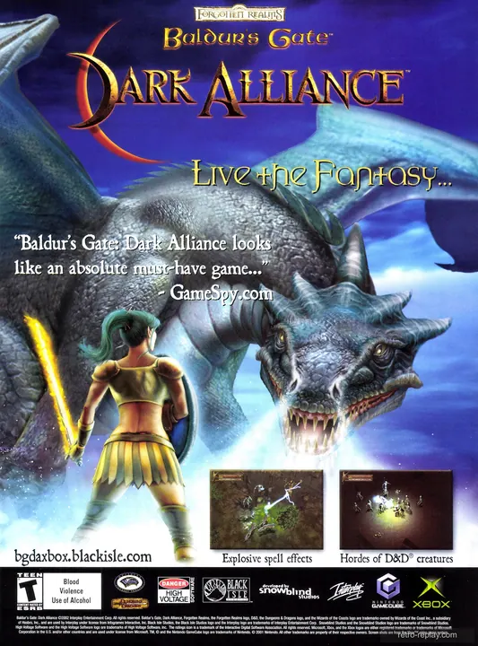 Print advertisement: Baldur's Gate: Dark Alliance (January, 2003) (GameCube)