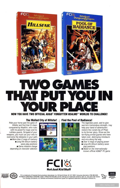 Print advertisement: Hillsfar (June 1992) (Nintendo Entertainment System)
