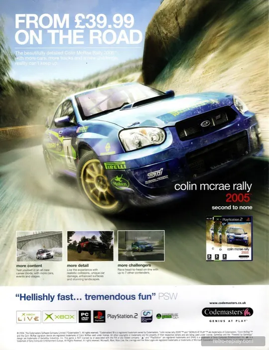 Print advertisement: Colin McRae Rally 2005 (October 2004) (PlayStation 2)