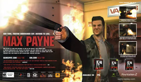 Print advertisement: Max Payne (December 2001) (PlayStation 2)
