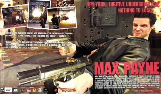 Print advertisement: Max Payne (January 2002) (PlayStation 2)