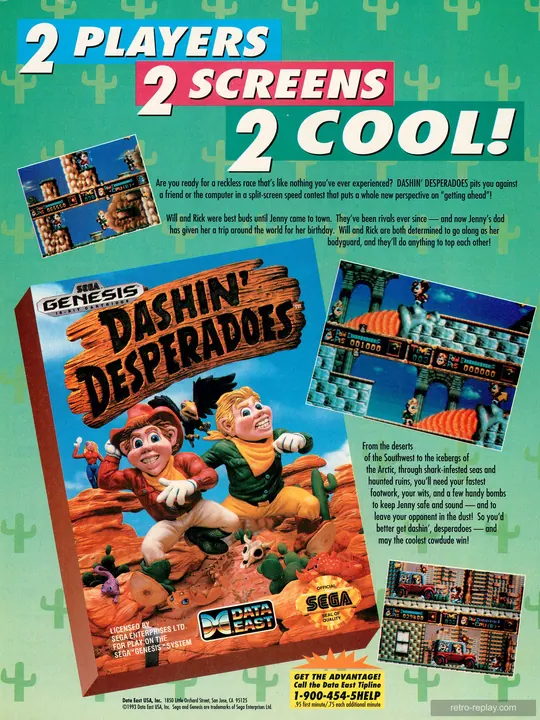 Print advertisement: Dashin' Desperadoes (September, 1993) (Sega Genesis)
