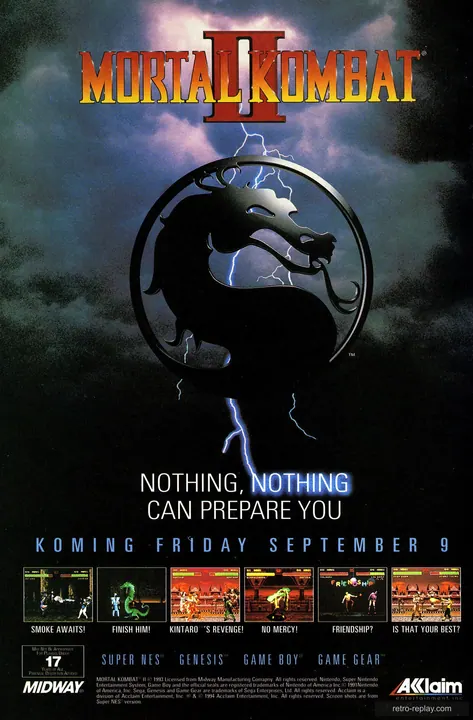 Print advertisement: Mortal Kombat II (September 1994) (Sega Genesis)