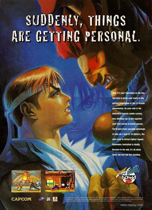 Print advertisement: Street Fighter Alpha 2 (Sega Saturn)