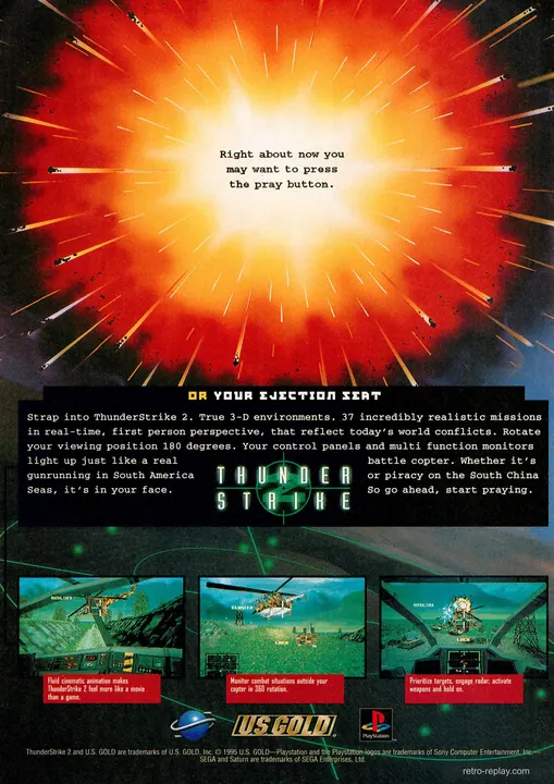 Print advertisement: ThunderStrike 2 (December, 1995) (Sega Saturn)