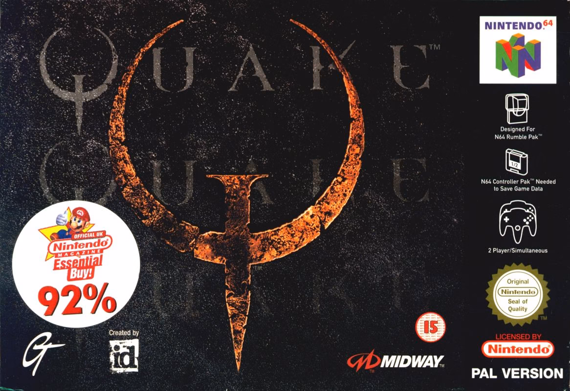 Quake for Nintendo 64, front cover