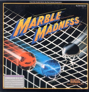 Marble Madness for Commodore 64, front cover
